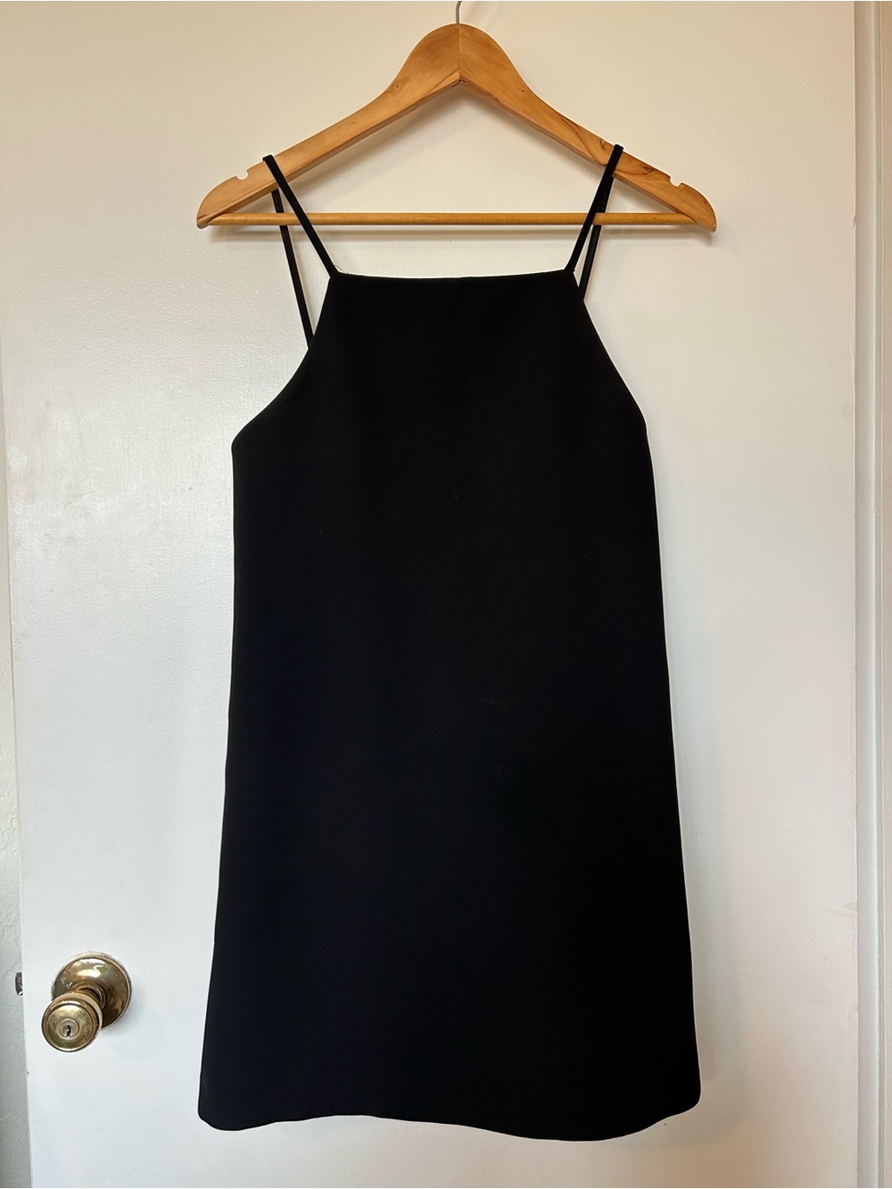 Zara Black Mini Slip Dress with Thin Straps